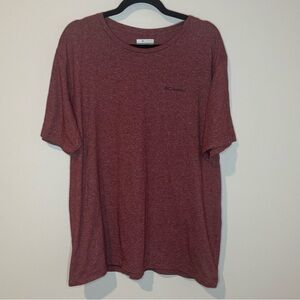 Columbia Men’s V-Neck T-Shirt XL | Heathered Burgundy Short Sleeve
